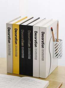 1入組素色裝飾書擋簡單可調節書擋學校學生書籍收納 - 白色 - 查看 2