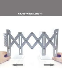 1入組素色裝飾書擋簡單可調節書擋學校學生書籍收納 - 白色 - 查看 4