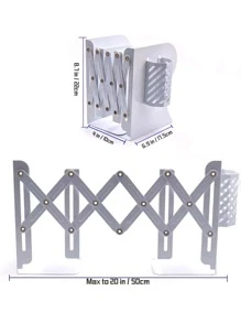 1入組素色裝飾書擋簡單可調節書擋學校學生書籍收納 - 白色 - 查看 5