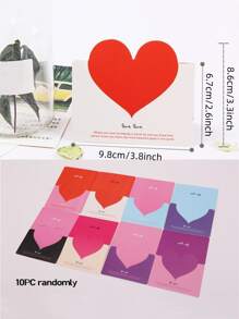 10 cái thiệp sinh nhật trang trí trái tim màu sắc ngẫu nhiên - Nhiều màu - Xem 3
