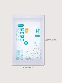 2pcs/1pack Disposable Face Towel & Bath Towel Set, Portable Towel For Travel - White - View 2