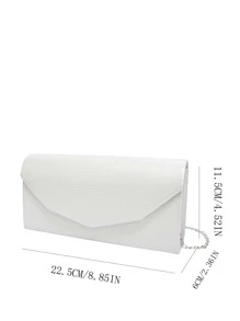 Small Envelope Bag Minimalist Solid Colour - Silver - View 3