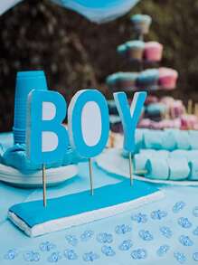 50 núm vú giả acrylic mini để trang trí tiệc - Màu xanh lam - Xem 3