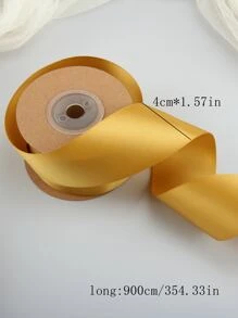 1roll Solid Gift Wrapping Ribbon - Gold - View 2