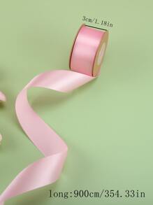 1卷素色禮品包裝絲帶 - 粉色 - 查看 4