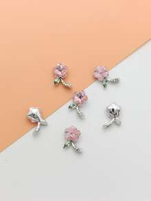 6 piezas Colgante DIY flor - Rosa - Ver 2