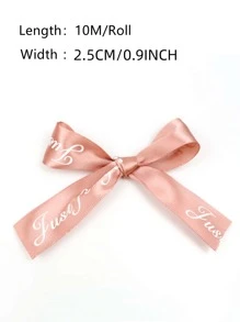 1roll 10M Polyester Ribbon, Printed JUST FOR YOU Ribbon, For Handmade Romantic Gift Packaging, Wedding Decoration - Multicolor - View 3