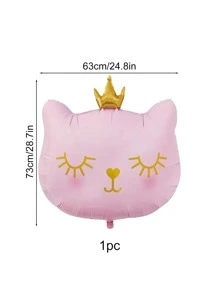1pc Crown Cat Balloon - Hồng - Xem 4