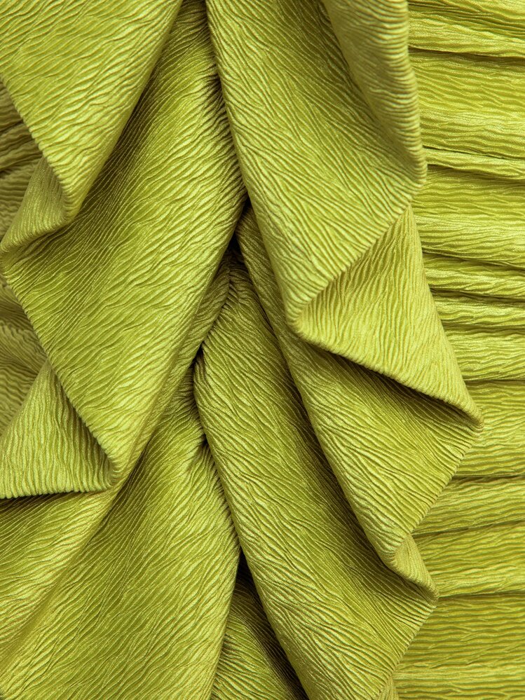 SHEIN Unity Vestido Tubo Cuerpocon Con Volantes Y Plisados - Verde Lima - Añade 6