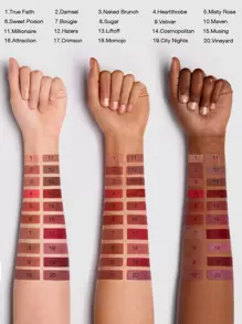 SHEGLAM Matte Allure Liquid Lipstick-Vineyard Long Lasting High Pigment Lipstick Nourishing Sunflower Oil Reduce Lip Fine Lines Lip Care Lip Makeup Liquid Lipstick Lip Combo Brand Beauty Makeup Face Paint Cosmetic For Women Girls Perfect For Winter Spring Ideal For Y2K Fancy Fashion Suitable For Birthday Gift Party Ready Best Color - Vineyard - View 6