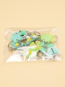 16入組女士花和蝴蝶墜飾時尚鑰匙圈適用於日常生活 - 彩色 - 查看 3