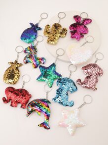 40pcs Long lanh Khủng long , Cây cọ , Cá heo , Rùa , Kỳ lân Móc khóa - Nhiều màu - Xem 2