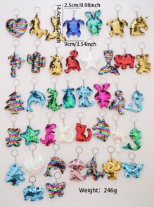 40pcs Long lanh Khủng long , Cây cọ , Cá heo , Rùa , Kỳ lân Móc khóa - Nhiều màu - Xem 6