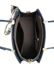 絲巾裝飾方包時尚 - 藍色 - 查看 5