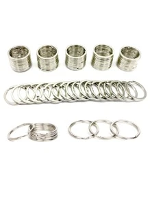 80 chiếc móc khóa thời trang tối giản cho nữ - Bạc - Xem 1