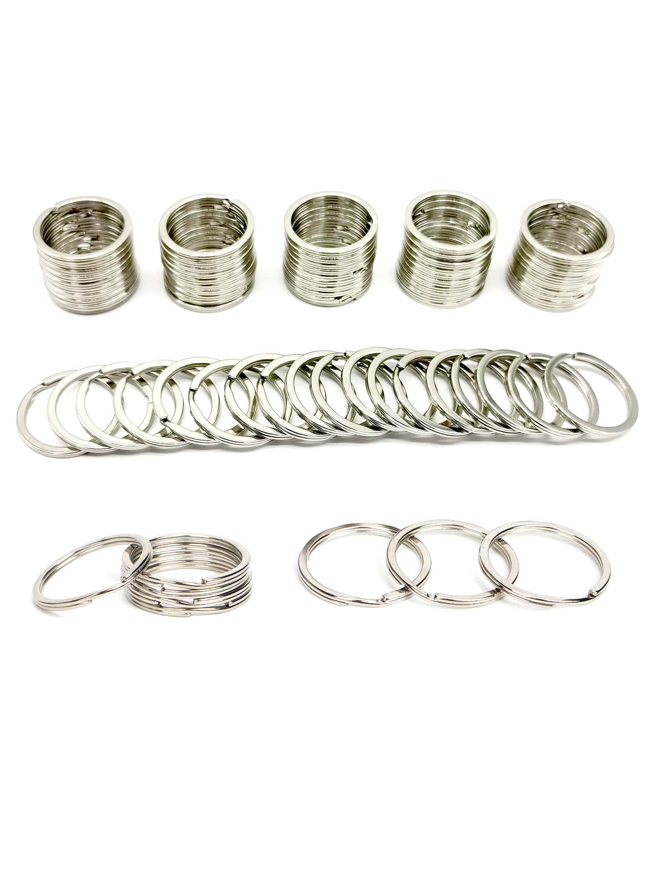 80 chiếc móc khóa thời trang tối giản cho nữ - Bạc - Xem 1