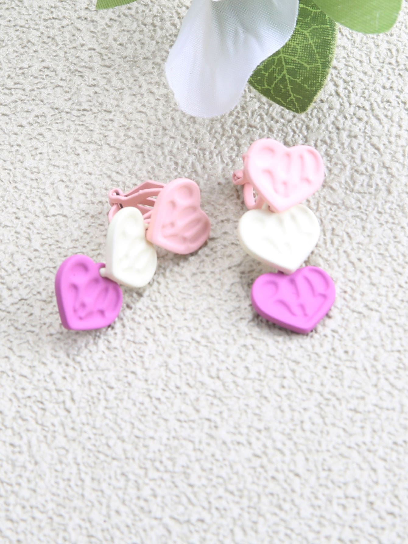2 piezas Cuff de oreja con adorno de corazón - Multicolor - Ver 1