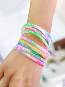 10入組/套女孩字母圖案手環