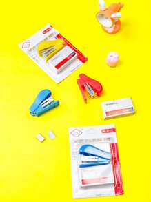 1 pieza Grapadora de escritorio al azar unicolor simple portátil para oficina - Multicolor - Ver 4