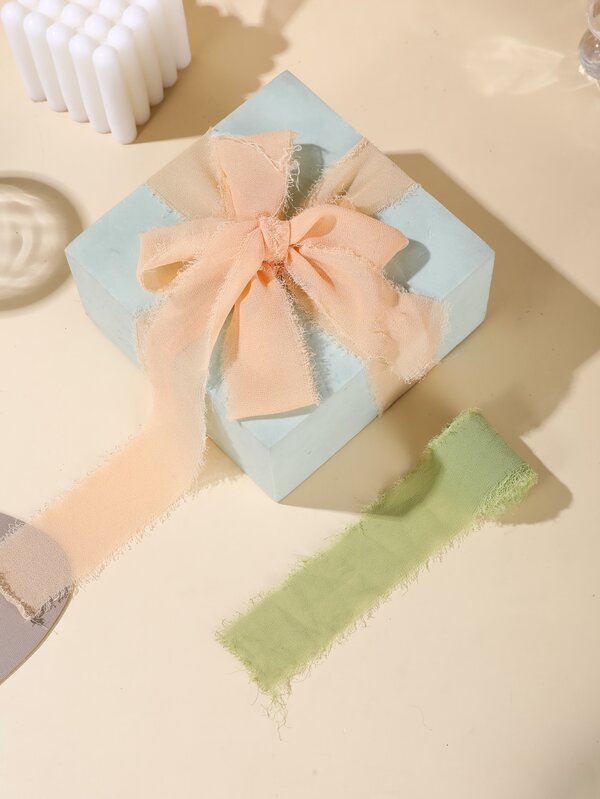 2pcs Non-woven Fabric Gift Wrap Ribbon, Plain Cloth Strip For Party