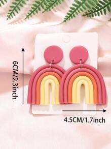 2對/套彩虹耳墜 - 彩色 - 查看 3
