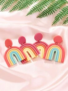 2對/套彩虹耳墜 - 彩色 - 查看 4