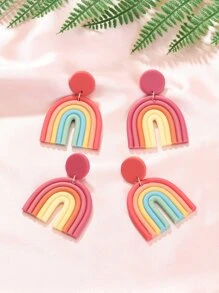 2對/套彩虹耳墜 - 彩色 - 查看 7