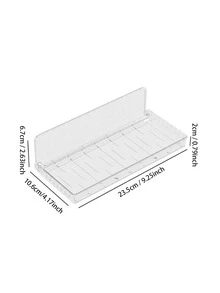 1pc TPE Wall Mounted Bathroom Storage Rack, Minimalist Clear Foldable Shelving Storage Unit For Bathroom Laundry - Clear - View 3