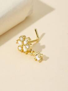 A吊墜帶A菱形金色鼻釘 - 金黃色 - 查看 2