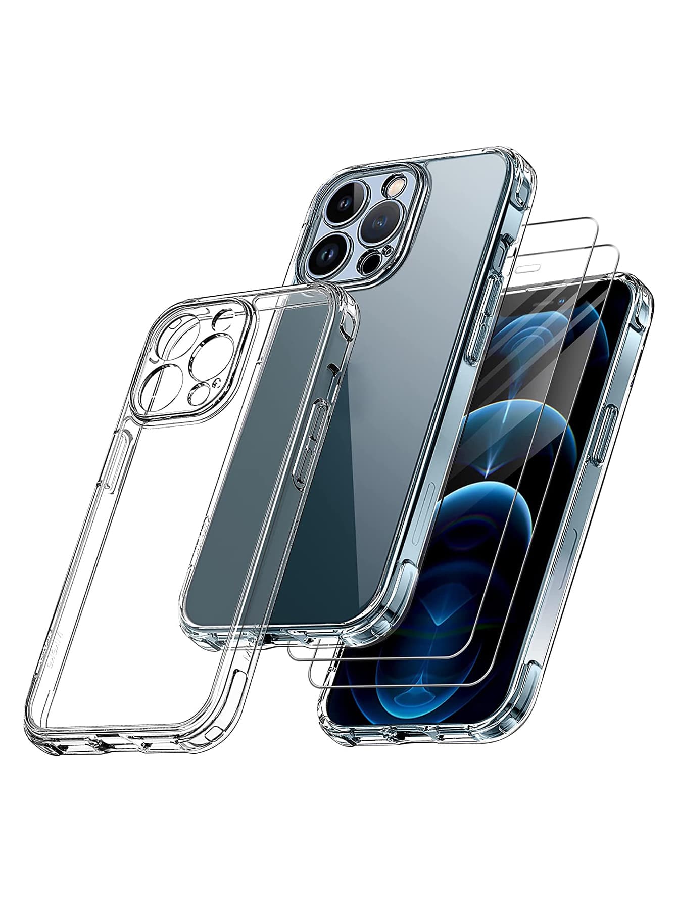 3pcs Tempered Glass Protection Film Compatible With iPhone - Clear - View 1