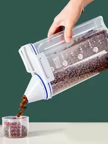1入組透明寵物食品儲存容器適用於貓和狗食物餵養 - 白色 - 查看 1
