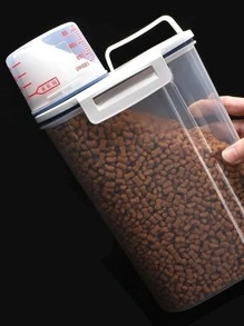 1入組透明寵物食品儲存容器適用於貓和狗食物餵養 - 白色 - 查看 2