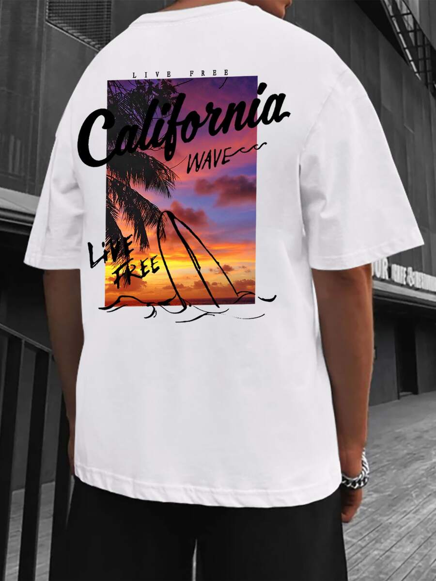 Manfinity Homme Áo thun & Áo lót Nam Lá thư Giải trí - trắng - Xem 1