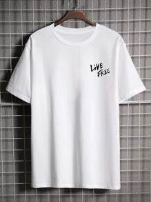 Manfinity Homme Áo thun & Áo lót Nam Lá thư Giải trí - trắng - Xem 2