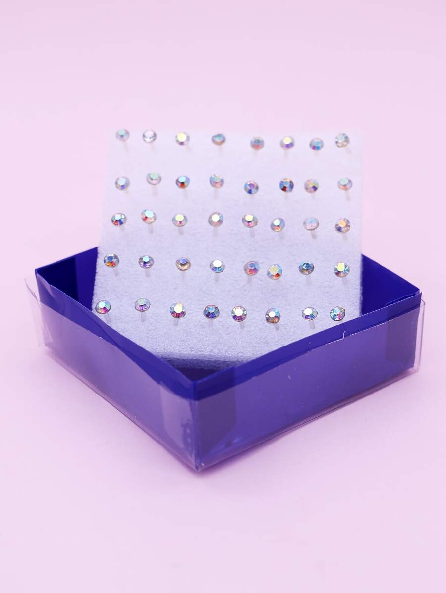 40 chiếc khuyên tai đính đá rhinestone - Nhiều màu - Xem 1