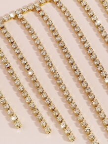 rhinestone tua tôn tạo chuỗi cơ thể - Vàng - Xem 5