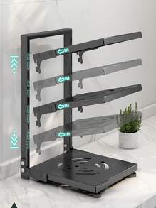 1入組廚房收納簡約風黑色多功能碗鍋收納支架 - 黑色 - 查看 6