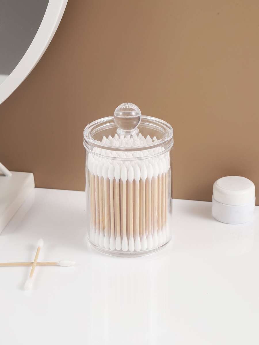 棉签、圆垫、牙线棒收纳盒 - 透明塑料罐，适用于浴室收纳整理、梳妆台化妆品收纳包、房间装饰、化妆包、旅行用品、收纳盒、旅行必备、化妆品收纳盒、化妆包、洗漱包、桌面收纳盒、化妆包、化妆袋、化妆品收纳盒、梳妆台配件、化妆袋、化妆包、首饰盒、化妆刷收纳盒、化妆刷架、香水收纳盒、化妆包、女士礼物、圣诞礼物、女士礼物创意、房间装饰 - 無色 - 查看 1