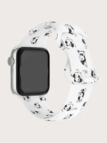 1入組熊貓圖案矽膠手錶錶帶，適用於蘋果手錶Se/9/8/7/6/5/4/3/2/1系列，38mm/40mm/41mm/42mm/44mm/45mm/49mm蘋果手錶帶 - 彩色 - 查看 2