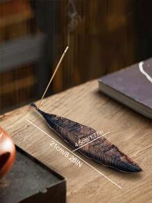 1 件金属长叶香座/香炉，金色、银色、青铜色、绿色，适合斋月