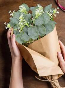 Cây nhân tạo 5 cái Polyester, Cây nhân tạo xanh hiện đại cho gia đình - màu xanh lá - Xem 2