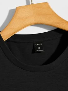 GENTILAND 男士口袋貼布T恤 - 黑色 - 查看 5