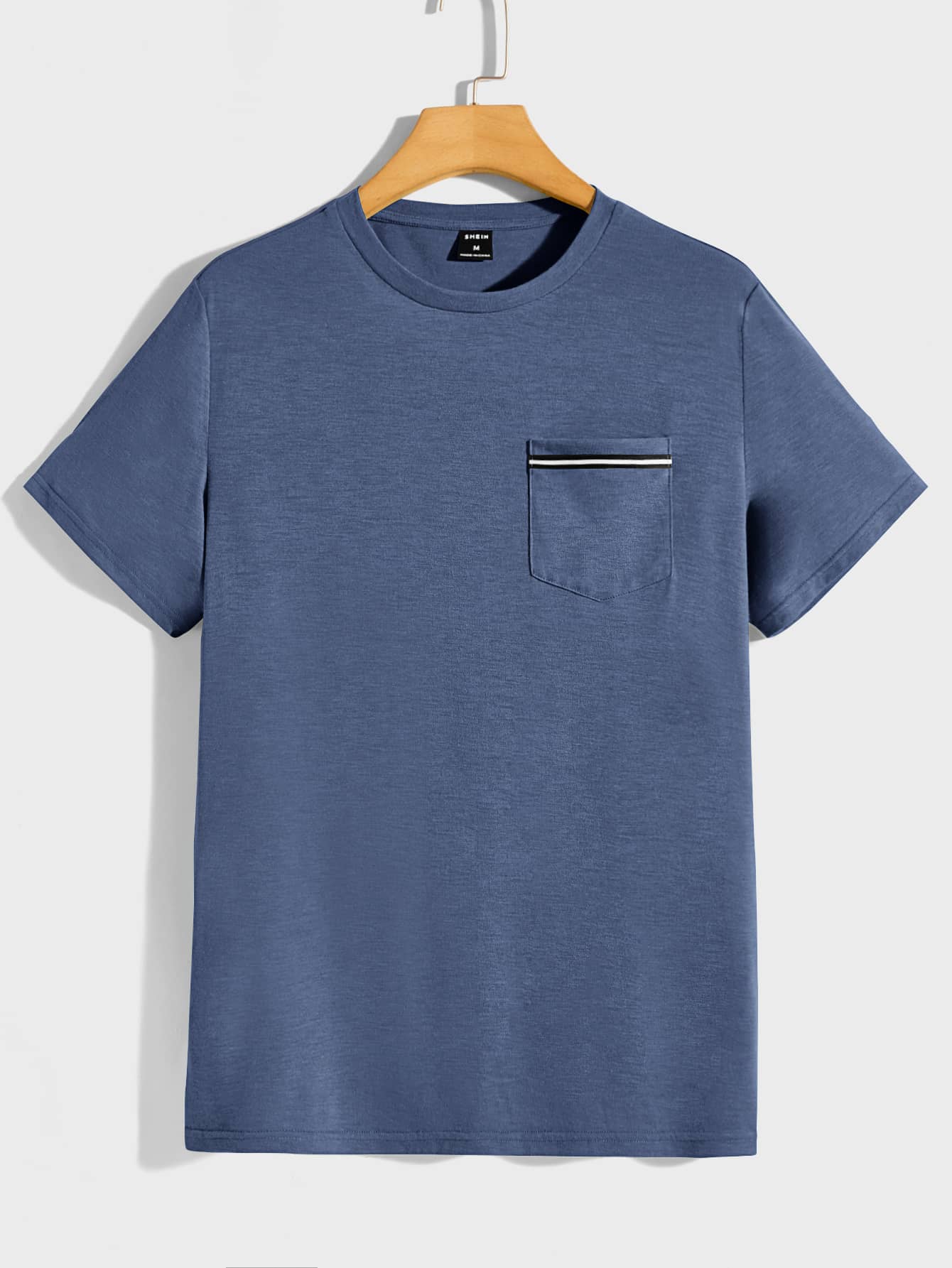 Manfinity ModaGents Hombres Camiseta con parche de bolsillo
