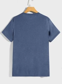 Manfinity ModaGents Hombres Camiseta con parche de bolsillo