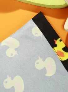 Manfinity Swimmode Men Duck Print Drawstring Waist Swim Trunks