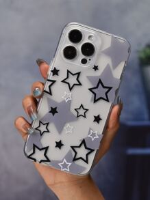 Star Pattern Clear Phone Case - Multicolor - View 3