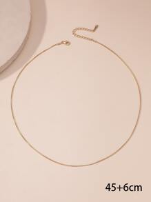 Minimalist Chain Necklace - Yellow Gold - View 3