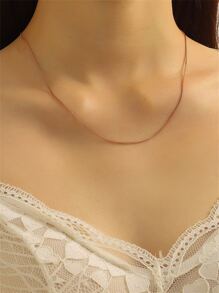 Collar de cadena minimalista - Oro rosa - Ver 2