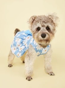 1 váy in hoa cho thú cưng cho mèo và chó cho mùa xuân và mùa hè - Màu xanh lam - Xem 3