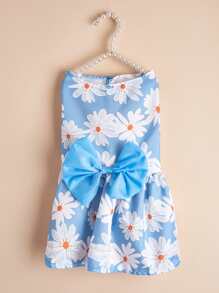 1 váy in hoa cho thú cưng cho mèo và chó cho mùa xuân và mùa hè - Màu xanh lam - Xem 4